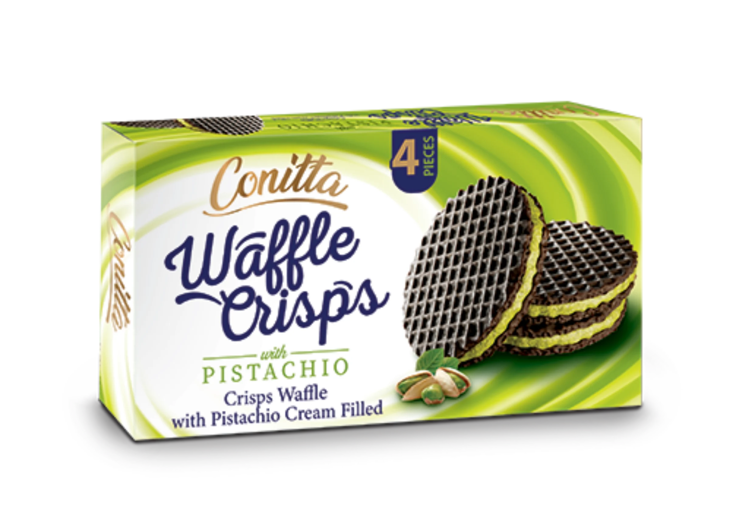 Waffle Crisps Pistachio Filled