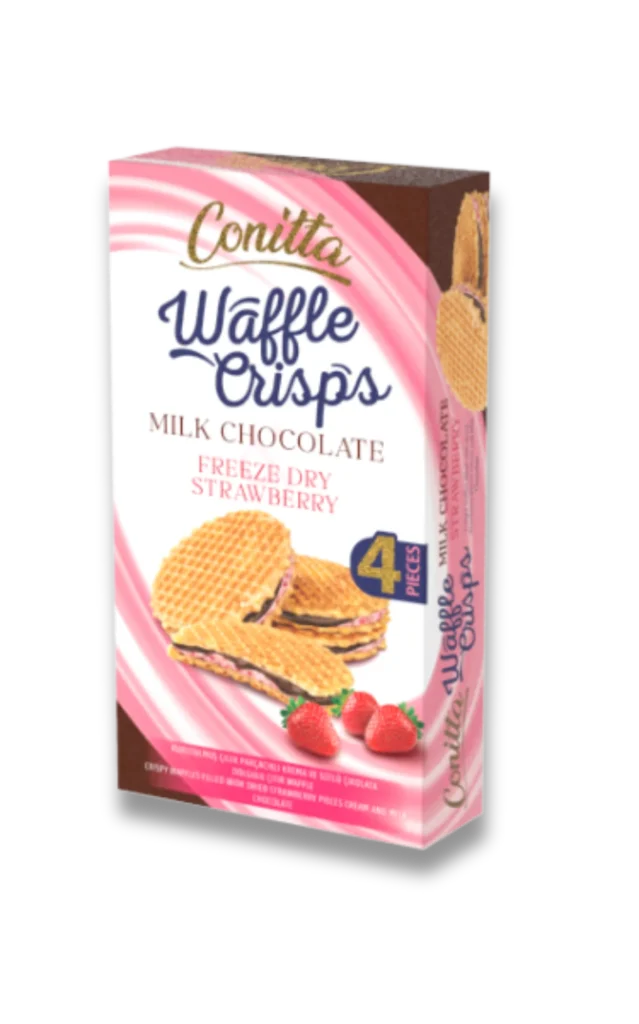Conitta Strawberry Cream & Milk Chocolate Filled Waffle Crisps - Most Food