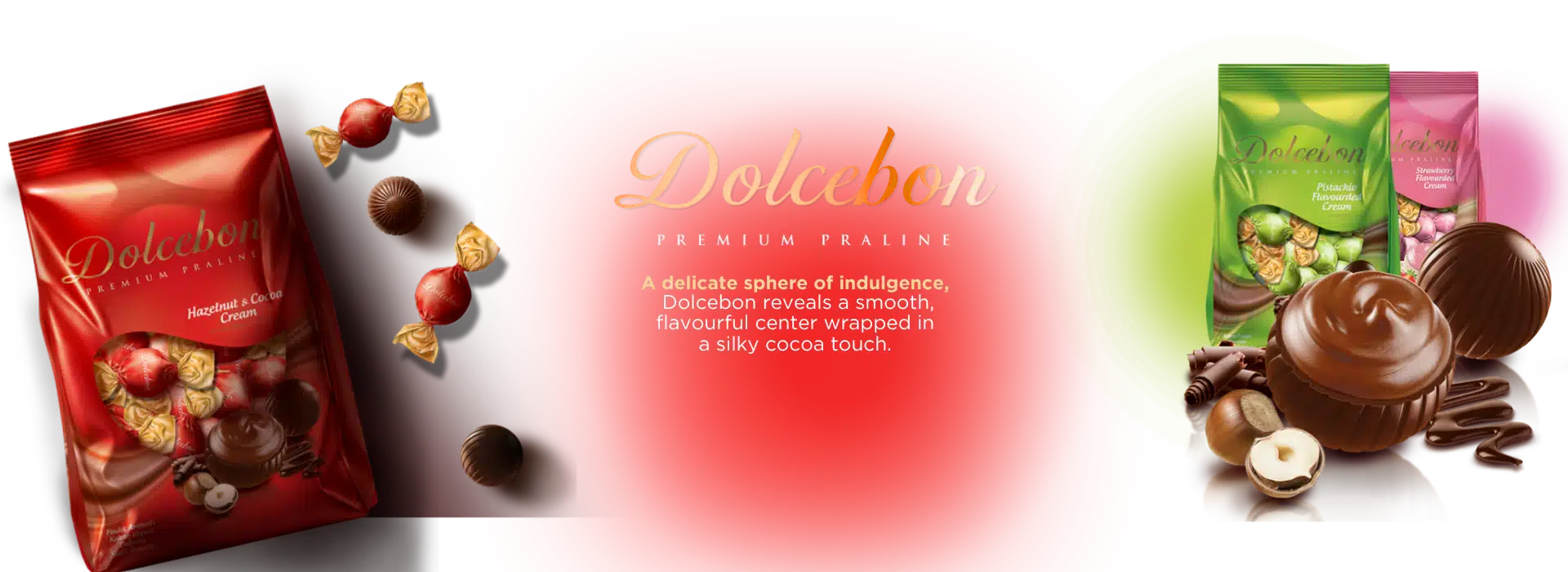 Dolcebon Premium Pralines Desktop Banner - Most Food by Brandicate