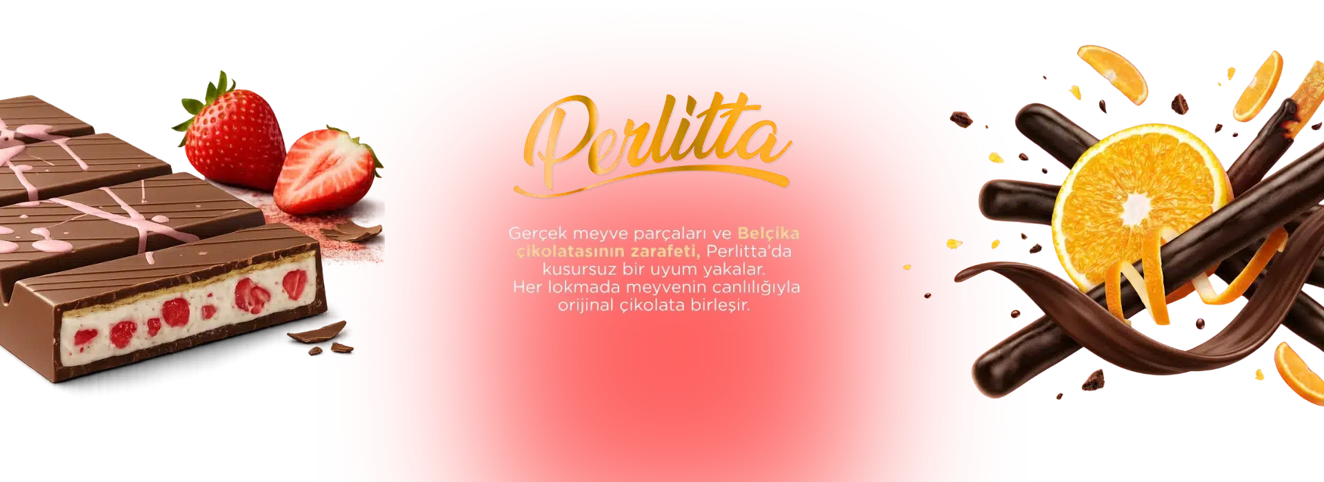 Perlitta Dolgulu Çikolata Barları ve Çikolata Kaplı Meyve Çubukları Masaüstü Banner – Most Food by Brandicate