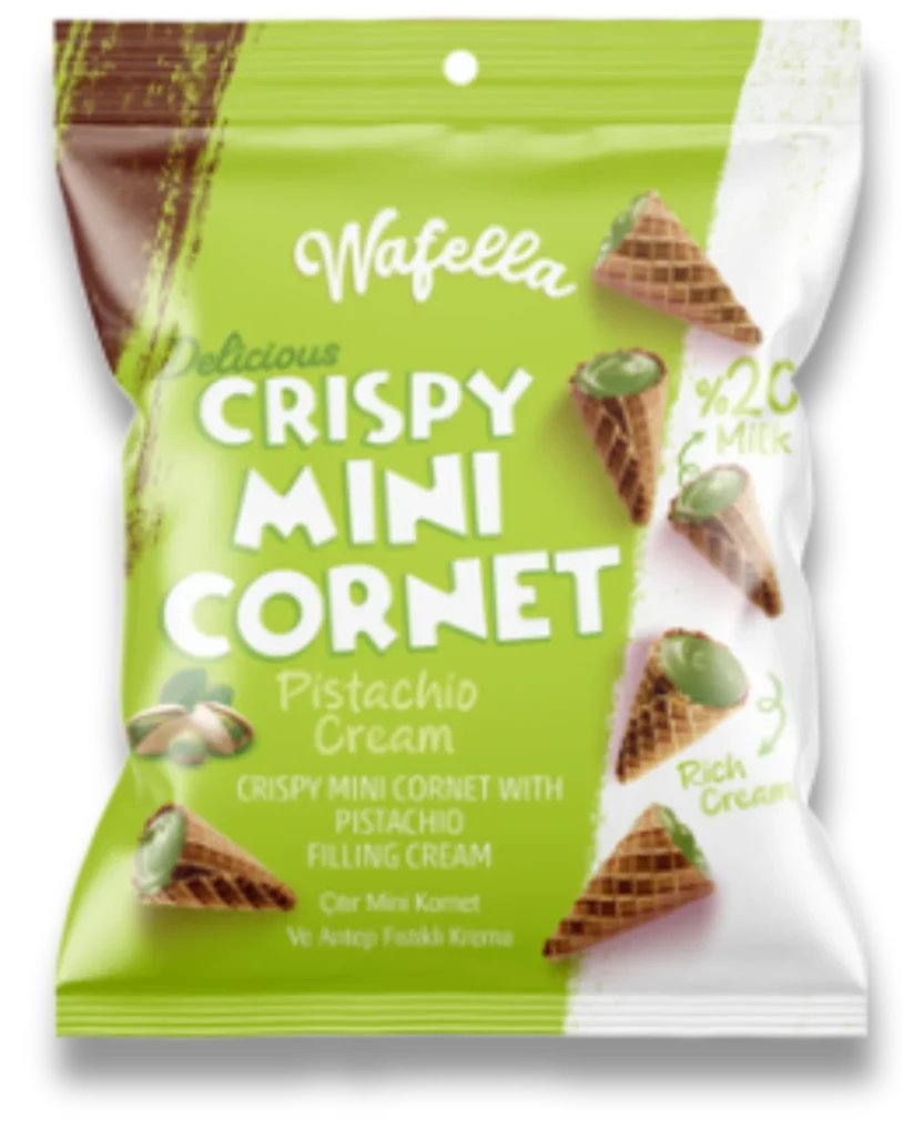 Wafella - Pistachio Cream Filled Crispy Mini Cornet by Most Food