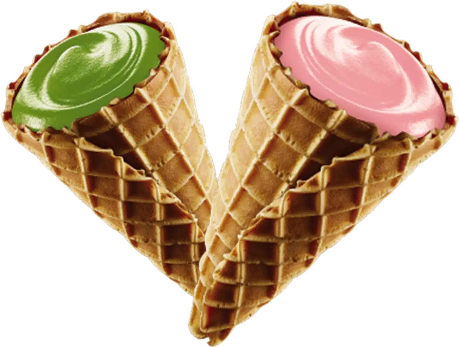 Wafella - Pistachio and Strawberry Filled Mini Cornets